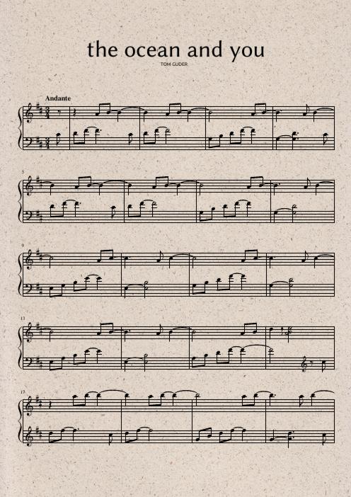 The Ocean and You Sheet Music